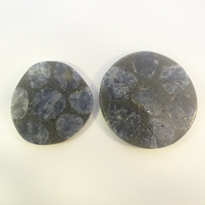 Pair of UNKNOWN GEM SLICES -ASSEMBLED - 32.14ct. Round Flat Cut