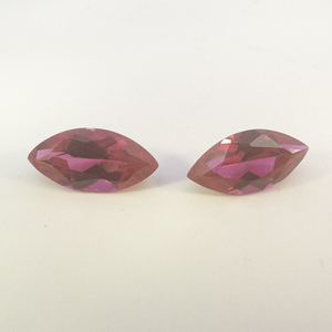 Pair of LAB GROWN RUBY - 2.55 twct. Marquise brilliant cut