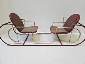lot 46 image: Vintage Metal Double Glider Chairs Toy
