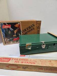 lot 30 image: Vintage NOS Coleman Camp Stove and Stand