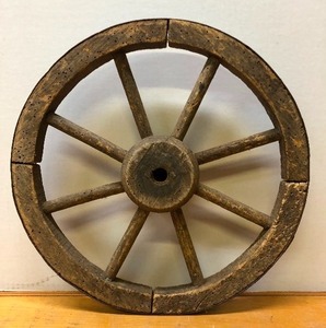 lot 228 image: Antique 13 Wooden Wheel wIron Band