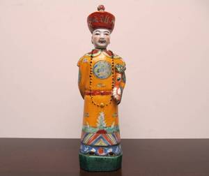 lot 102 image: Vintage Signed Oriental Stoneware Standing Figure