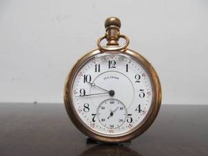 lot 112 image: Excellent Working Antique ILLINOIS Gold Filled 17 Jewel Pocket Watch