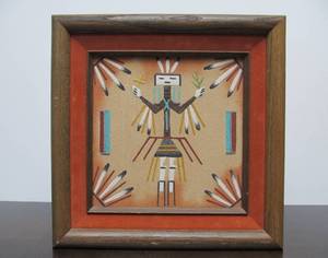lot 115 image: Handmade Signed Navajo Yei Sand Painting #1