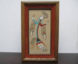 lot 116 image: Handmade Signed Navajo Yei Sand Painting #2
