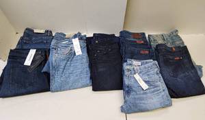 lot 184 image: Estate Lot of High-End Designer Ladies Jeans - Most approx size 18
