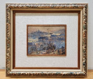 lot 187 image: Excellent Vintage Framed Signed Hungarian Impressionist Landscape Painting on Panel