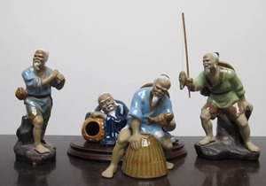 lot 78 image: Lot of 4 Vintage Chinese Clay Figures