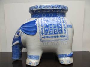 lot 79 image: Larger Vintage Oriental Ceramic Elephant Table or Stool