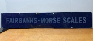 lot 7 image: Large Old Vintage 1930s FAIRBANKS MORSE Scales Porcelain Advertising Sign