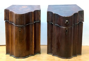lot 8 image: 2 Original Antique Early to Mid 19th Century Hinged Boxes