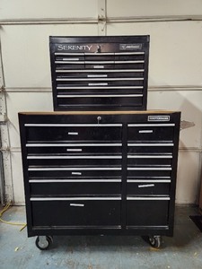 lot 273 image: Excellent Rolling Tool Chest by Masterhand & Multi Drawer Tool Box by JobSmart