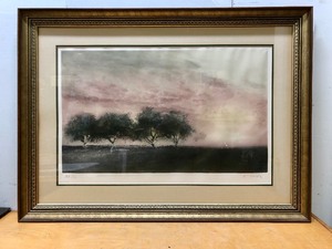 lot 274 image: Large Framed Signed Numbered Lithograph by Kaiko Moti (1921-1989) - Champs De La Vande