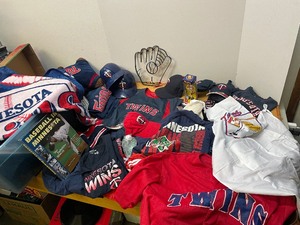 lot 86 image: LARGE Lot of MN TWINS Gear - Jackets Sweatshirts T-Shirts Jerseys & More