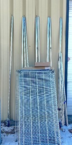lot 280 image: 3 Like-New Rolling Wire Metal Shelving Units