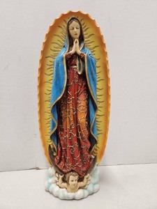 lot 296 image: Larger Vintage Chalkware Mary & Jesus Religious Statue