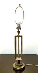 lot 288 image: Mid Century Teak Wood Table Lamp