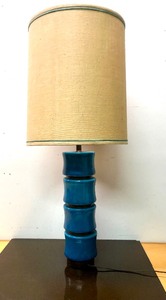 lot 199 image: Wonderful Large Mid Century Turquoise Ceramic Table Lamp #1