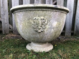 lot 290 image: Large Faux Cement Garden Urn #2