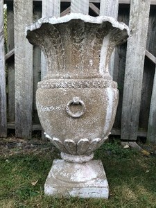 lot 291 image: Large Faux Cement Garden Urn #3