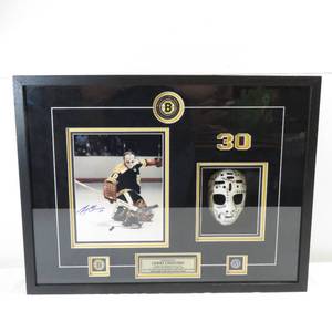 lot 3 image: Autographed Gerry Cheevers Boston Bruins Shadow Box
