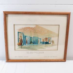 lot 6 image: Vintage New State Theatre Owatonna, MN Watercolor