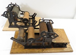 lot 11 image: 2 Small Antique Rotary Printing Presses - 1890 and 1904