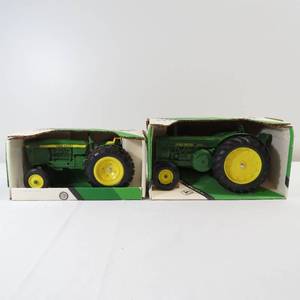 lot 27 image: Lot of 2 Ertl John Deere Tractors Model R and Utility Tractor 1985