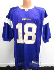 lot 81 image: MN Vikings RICE #18 Jersey NWT - Reebok Size 54