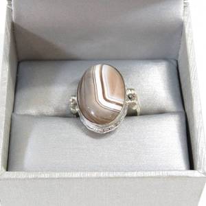 lot 126 image: Sterling Botswana Agate Ring