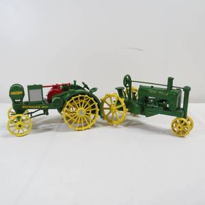 lot 155 image: Grouping of 2 Ertl John Deere Tractors Kerosene Waterloo Boy & More