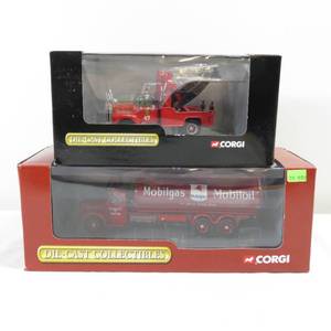 lot 159 image: Grouping of 2 Corgi Diecast Models Mobile Gas Tanker, Mack B Wrecker-Chicago