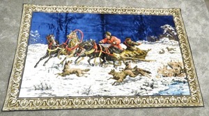 lot 170 image: Vintage Hunting Party Winter Wall Hanging TapestryRug