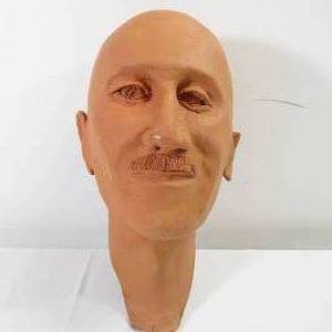 lot 214 image: Handmade Man Clay Head Sculpture