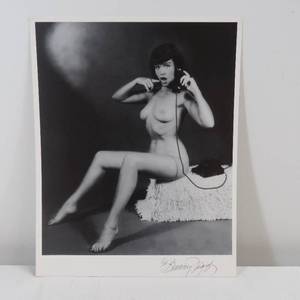lot 226 image: Bettie Page Nude Photograph Signed By Bunny Yeager