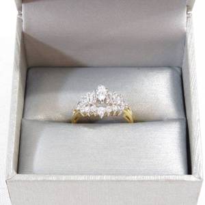 lot 129 image: 925 Cubic Zirconia Gold Tone Ring