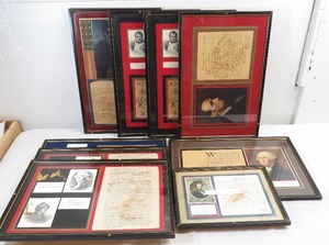 lot 250 image: Reproduction Framed Historical Documents and Letters
