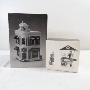 lot 252 image: Department 56 Starbucks Coffee and Starbucks Coffee Cart