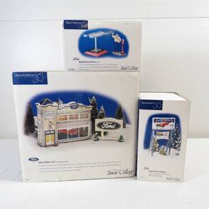 lot 263 image: Department 56 Uptown Motors Ford, Sign and Service Man