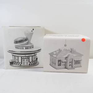 lot 266 image: Department 56 56 Flavors Ice Cream Parlor and Dinahs Drive In