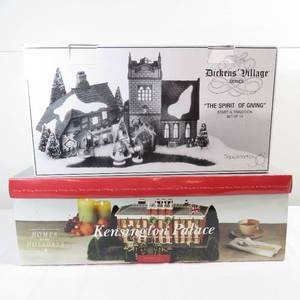 lot 275 image: Grouping of 2 Department 56 Village Houses- The Spirit of Giving, Kensington Palace