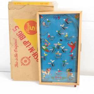 lot 287 image: Northwestern Poosh-M-Up Big 5 Tabletop Pinball game with Original Box
