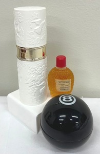 lot 45 image: Three Vintage Fragrances including Vintage Avon Magic 8 After Shave Decanter