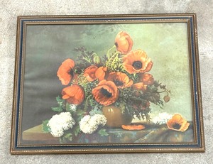 lot 74 image: Vintage Framed Poppies Print by R. Atkinson Fox