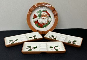 lot 79 image: Vintage Mid Century Stangl Pottery Holiday Ashtrays
