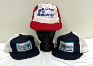 lot 97 image: Three Vintage Trucker Style Ball Caps including a Vintage Walker Mufflers and Pipes Ball Cap