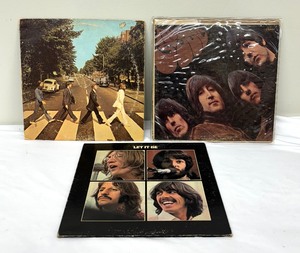 lot 137A image: Vintage Beatles Record Album Abbey Road, Vintage Beatles Record Album Rubber Soul and Beatles Let it Be