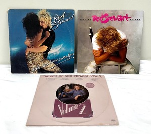 lot 126 image: Three Vintage Rod Stewart Record Albums including Vintage Rod Stewart Blondes Have More Fun Record Album