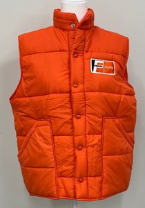 lot 50 image: Vintage Blaze Orange Fram Autolite Vest by Weathercaster, New Old Stock