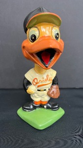 lot 142 image: Vintage Baltimore Orioles Mascot Baseball Bobblehead Nodder - Early 1960s